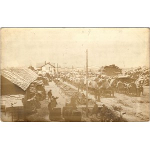 1915 Zhovtantsi, Zsovtanci, Klodno-Zoltance (Galicia); Bahnhof / WWI K.u.k. military camp near the railway station...