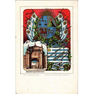 Montevideo, Spanisches Thor, Republica Oriental del Uruguay. Paul Kohl No. 74. / Spanish gate...