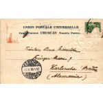 1906 Montevideo, Teatro Solis / theatre. Editor R. Rosauer Art Nouveau embossed litho with stamps and coat of arms (Rb...