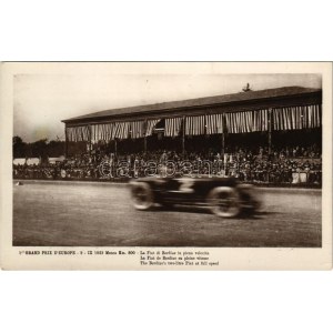 Monza, 1er Grand Prix D'Europe, 9. IX. 1923. La Fiat di Bordino in piena velocitá / the Bordino's two...