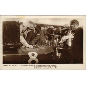 Monza, 1er Grand Prix D'Europe, 9. IX. 1923. S. E. Mussolini esamina la Fiat di Nazzaro / H. E...