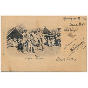 1899 (Vorläufer) Cigány folklór, dombornyomott lap / Zigeuner / Gypsy folklore. Emb. (fl)