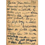 1944 Földes József zsidó KMSZ (közérdekű munkaszolgálatos) tábori posta 101/207. I. félszázad, küldött levél Judaika ...