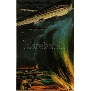 Zeppelin-Luftschiffe an der engl. Küste ...