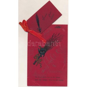 Krampusz - dombornyomott lap mini üdvözlőkártyával. KAP 37. / Krampus embossed with mini greeting card (fl...