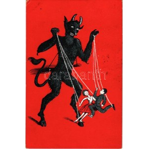 1934 Krampusz / Krampus greeting (fl)