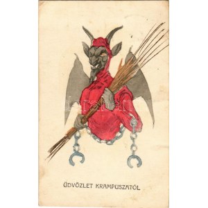 Üdvözlet a Krampusztól! / Krampus greeting. H.H. i. W. Serie 1628. (EK)