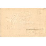 Üdvözlet a Krampusztól! dombornyomott / Krampus greeting, embossed litho