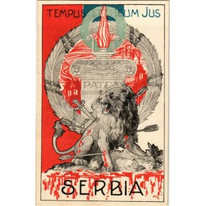 Serbia - Tempus et Meum Jus. Gino Matteucci Firenze / Szerb hazafias propaganda - olasz kiadás ...