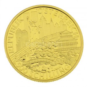 Ausztria 1998. 500Sch Au Bécsi Fiúkórus eredeti Münze Österreich fa tokban és tanúsítvánnyal (8g/0.995/22mm) T:PP ...