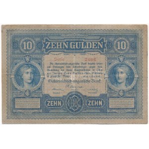 1880. 10Ft / 10G Osztrák-Magyar Bank 2606 009020 T:F szép papír, kis kopás / Austro-Hungarian Monarchy 1880...