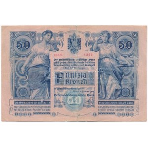 1902. 50K 1353 89075 T:F kis szakadás, kis ly. (tűnyom?) / Hungary 1902. 50 Korona 1353 89075 C:F small tear...