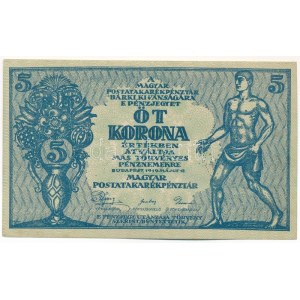 1919. 5K MÁS TÖRVÉNYES..., O36 929.423 T:AU sarokhajlások / Hungary 1919. 5 Korona MÁS TÖRVÉNYES..., O36 929.423...