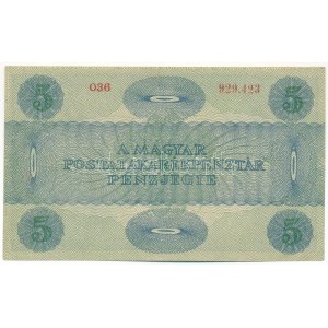 1919. 5K MÁS TÖRVÉNYES..., O36 929.423 T:AU sarokhajlások / Hungary 1919. 5 Korona MÁS TÖRVÉNYES..., O36 929.423...