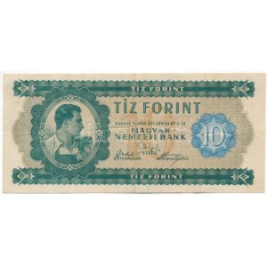 1946. 10Ft A 096 038594 T:F erős papír, tűzőgép-lyukak / Hungary 1946. 10 Forint A 096 038594 C:F strong paper...