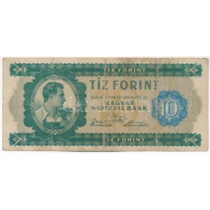 1946. 10Ft A 434 039094 T:VG folt, kis szakadás / Hungary 1946. 10 Forint A 434 039094 C:VG spot...