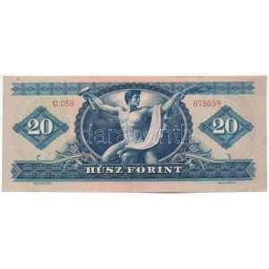 1947. 20Ft C 059 075659 sorszámmal T:F szép papír / 1947. 20 Forint with C 059 075659 serial C...