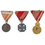 1914-1918. I. világháborús katonai hagyaték, benne: 1914. Ferenc József Bronz Vitézségi Érem, ismételt adományozás...