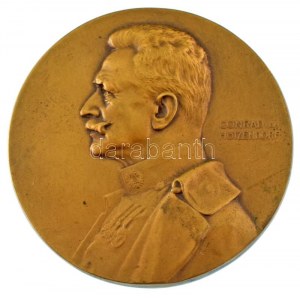 Osztrák-Magyar Monarchia 1915. Conrad von Hötzendorf / 1914-1915 kétoldalas bronz emlékérem K.F.A....