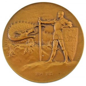 Osztrák-Magyar Monarchia 1915. Conrad von Hötzendorf / 1914-1915 kétoldalas bronz emlékérem K.F.A....