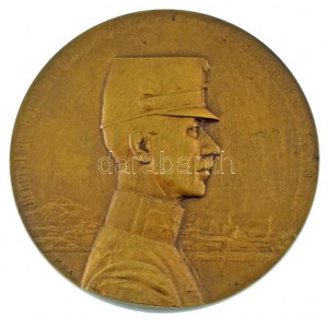 Osztrák-Magyar Monarchia 1915. Eduard von Böhm-Ermolli tábornok kétoldalas bronz emlékérem K.F.A. gyártói jelzéssel...