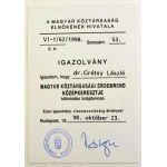 1998. A Magyar Köztársasági Érdemrend középkeresztje, polgári tagozat zománcozott Ag kitüntetés nyakszalaggal...