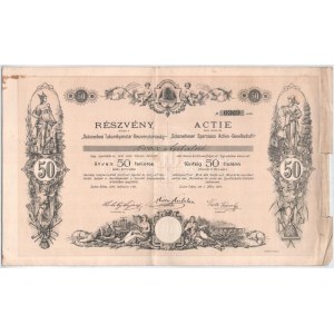 Szászsebes 1897. Szászsebesi Takarékpénztár Részvénytársaság részvénye 50Ft-ról szelvényekkel T:F szakadások ...