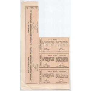 Szászsebes 1897. Szászsebesi Takarékpénztár Részvénytársaság részvénye 50Ft-ról szelvényekkel T:F szakadások ...