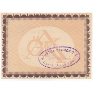 Budapest 1921. 20f Apostol-Nyomda R.T. T:AU / Hungary / Budapest 1921. 20 Fillér Apostol Press C:AU Adamo BUC-11...