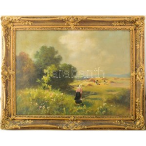 Neogrády Antal (1861-1942): Ebédidő. Olaj, vászon, jelezve balra lent...