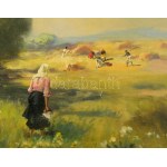 Neogrády Antal (1861-1942): Ebédidő. Olaj, vászon, jelezve balra lent...