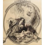 Franz von Bayros (1866-1924): Szecessziós allegorikus jelenet múzsával. Tus, papír. Jelezve középen jobbra lent...