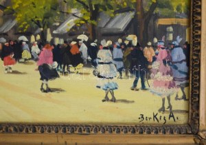 Berkes Antal (1874-1938): Nagyvárosi forgatag. Olaj, vászon. Jelezve jobbra lent...