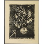 Michel Fingesten (1884-1943) grafikusművész erotikus ön-portréja ex libris formájában, a művész saját kezű aláírásával ...