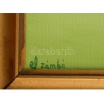 ef.Zámbó (efZámbó) István (1950-): Stigma II, 2024. Olaj, vegyes technika, kollázs, farost, jelezve lent balra (efzámbó...