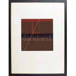Konok Tamás (1930-2020): Geometrikus kompozíció, 1991. Szitanyomat, papír, jelzett. Számozott: 31/40. 28×28 cm...