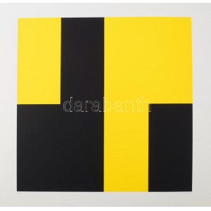 Josef Linschinger (1945-): Geometrikus kompozíció, 1994. Szitanyomat, papír. Jelzett. Számozott (28/48). 48x48 cm ...