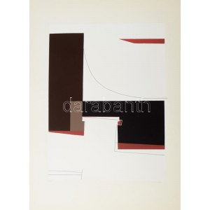 Mark (Márkus), Anna (1928-): Konstruktív kompozíció, 1990. Szitanyomat, papír, jelzett, számozott (8/40). 45,5x34 cm ...
