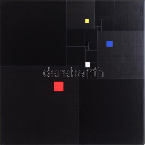 Ottó László (1966-): Squares in square/ with 3, Fibonacci sequence, 2017. Akril, vászon, jelzett a hátoldalán...