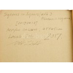 Ottó László (1966-): Squares in square/ with 3, Fibonacci sequence, 2017. Akril, vászon, jelzett a hátoldalán...