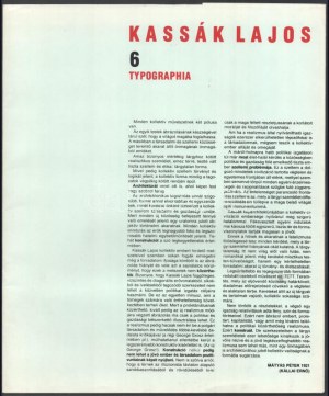 Kassák Lajos: 6 Typographia (teljes mappa), 1976. Szitanyomat, papír, részben jelzett a nyomaton. Pesti Műhely kiadása...