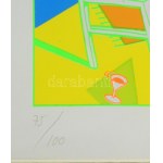Wahorn András (1953-): Színes társaság (cím nélkül), 1991. Szitanyomat, papír. Jelzett. Számozott (75/100). 23,5x17...