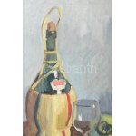 Mácsai István (1922- 2005): Csendélet. Olaj, vászon, jelezve jobbra lent, hátoldalán Képcsarnok Vállalat cimkéjével...