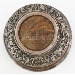 Tibeti buddhista koldulótál. Fa, ezüst (Ag), Tibet, cca 19. sz. közepe - második fele, d: 13,5 cm, m: 5 cm, bruttó...