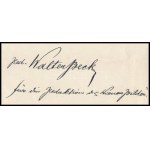 1914 A Wiener Bilder c. lap főszerkesztőjének Walter Becknek aláírt levele Károly főherceg udvartartásának...