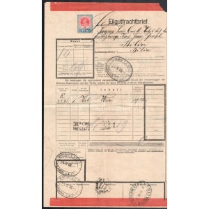 1906 Habsburg Károly, később IV. Károly részére bor szállítás fuvarlevele Jos. Oppelt's Nefte udvari szállítótól ...
