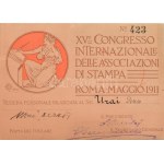 1911 Róma, XV. Congresso Internazionale delle Associazioni di Stampa, Olasz Bélyeggyűjtők Szövetségének XV...