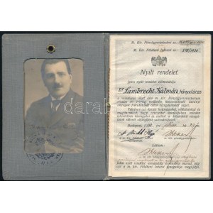 1930 Lambrecht Kálmán (1889-1936) paleontológus, ornitológus, etnográfus, Nyílt rendelet c...