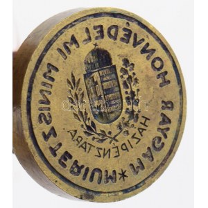 cca 1946-1947, Magyar Honvédelmi Miniszterium Házipénztára címeres pecsételő, m: 12 cm