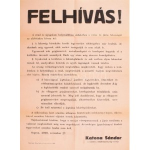 1956 Sopron, 1956-os plakát: Felhívás...